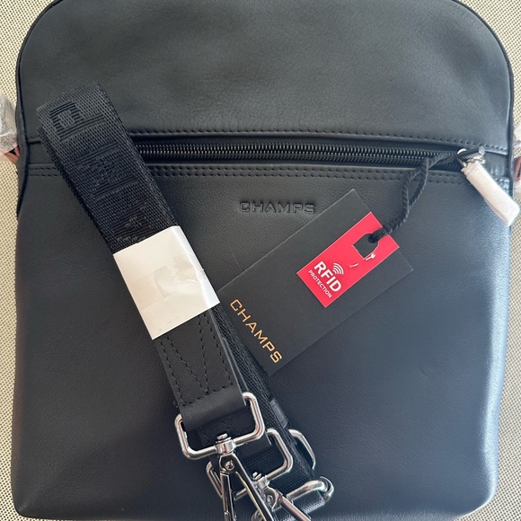 NWT Champs Onyx Leather Crossbody Bag with RFID Protection - Picture 8 of 10